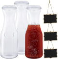 3 Pack 34 oz Glass Carafe with Lids Water Decanter Juice Pitcher