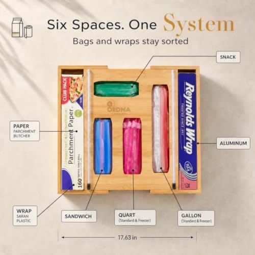 3" Slim 6-in-1 Expandable Storage Bag Organizer Kitchen Drawer
