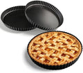 2 Pack 9 Inch Tart Pan,Removable Bottom,Nonstick Carbon Steel Quiche