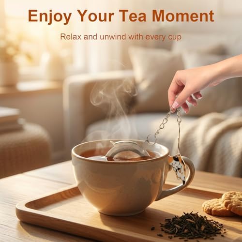 3 PCS Cat Tea Infuser Set, Stainless Steel Mesh Tea Diffuser