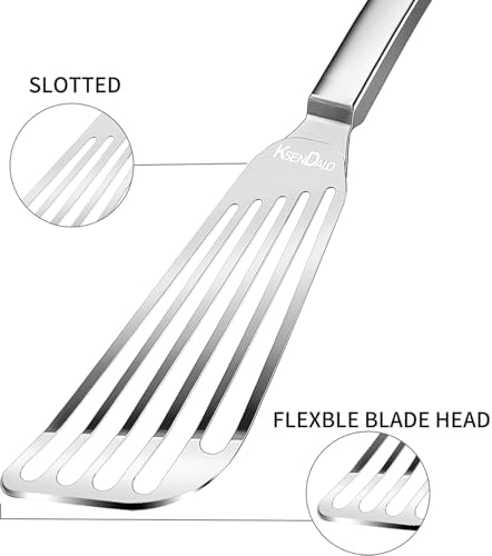 KSENDALO 1 Thin Flexible & Sturdy Fish Spatula Stainless Steel for