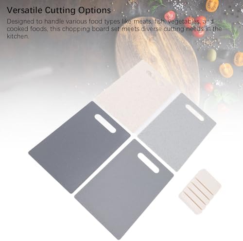 CHICIRIS 4 Piece Color Coded Cutting Board Set, Non Slip Plastic