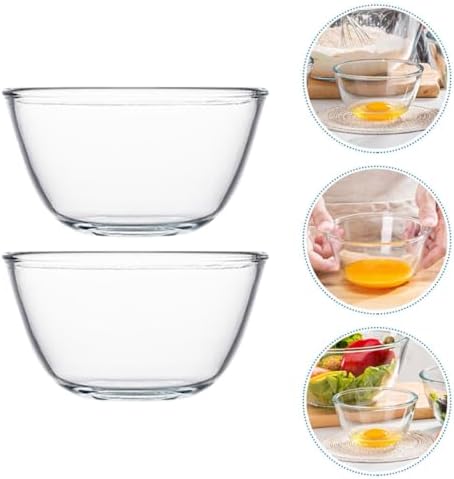 SHOWERORO 2pcs 500ml Glass Dessert Mixing Bowl Set Xmas for Home