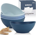 Wrova Wheat Straw Bowls, Plastic Bowls Reusable Big Serving Bowls for
