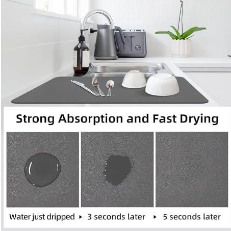 Extra Large Dish Drying Mats: 33"L x 17"W XXL Customizable Trimmable Non-Slip - Image 8