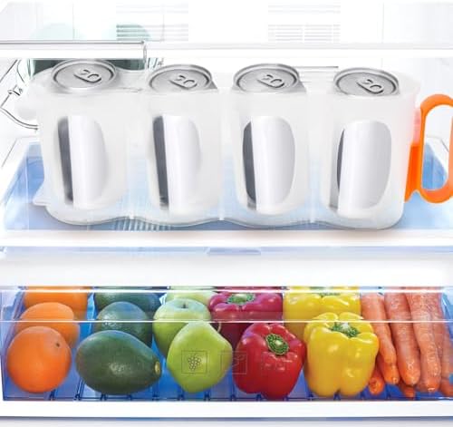 Xmas Can Organizer for Refrigerator, PP Stackable Soda Can Dispenser
