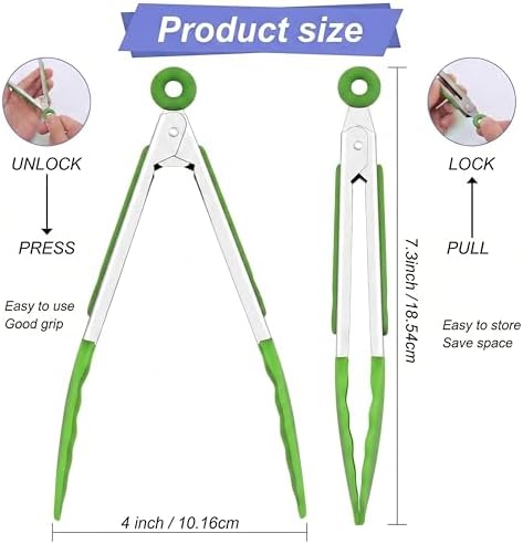 12 Pack 7 Inch Kitchen Tongs