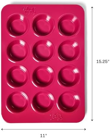 Great Jones Nonstick 12-Cup Muffin Pan (Raspberry) | Non Toxic