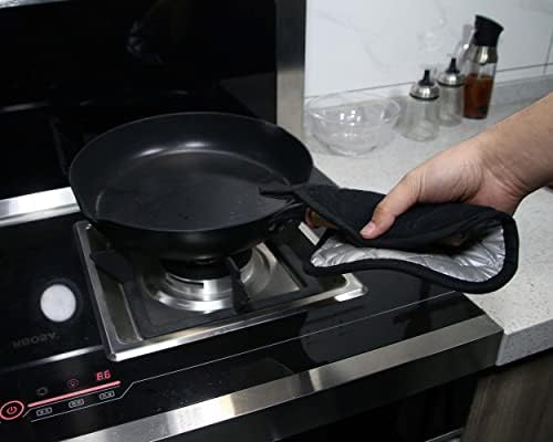 5 PCS Cotton Pot Holders for Kitchen, Black