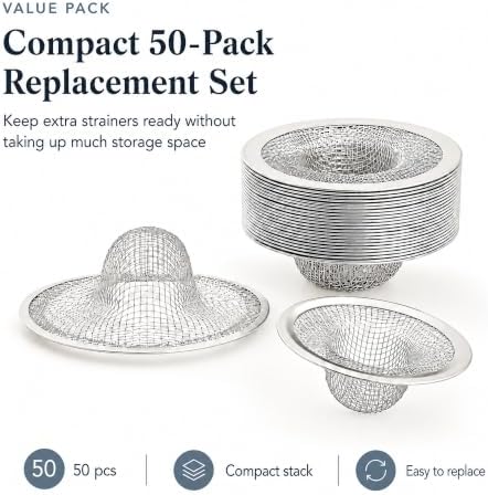 Kingrol 50-Pack 2-3/4-Inch Stainless Steel Sink Strainers
