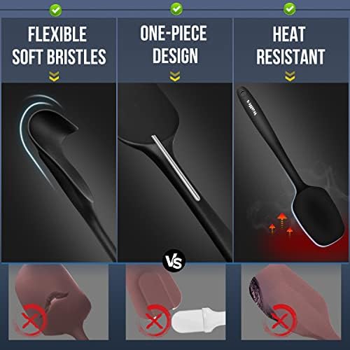 Walfos 600°F High Heat Resistant Silicone Spatula Set of 5- Food Grade