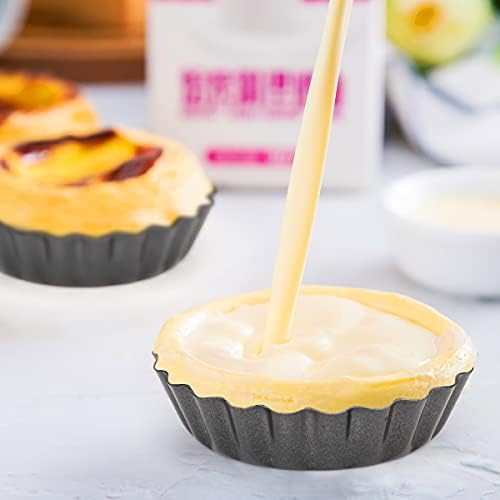 12 pcs Egg Tart Molds, 3" Mini Tart Pans Removable Bottom, Cupcake