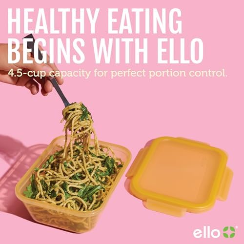 Ello Snap & Nest 4.5 Cup Plastic Meal Prep Set, 10 Piece, Cactus