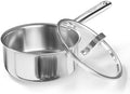 Cooker King 1.5 QT Sauce Pan, Tri-Ply Clad Stainless Steel Pot with