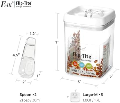 Felli Flip Tite Storage Container, 1.8qt