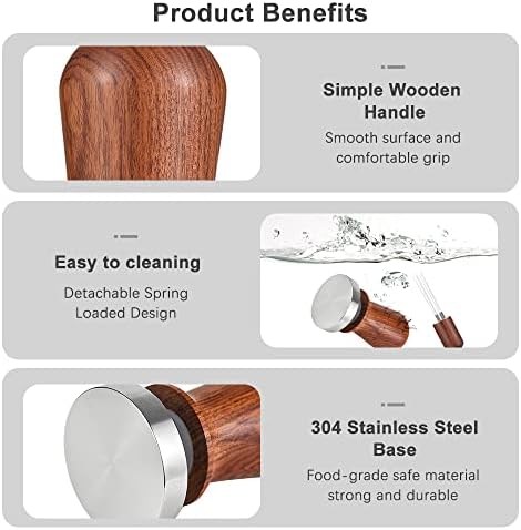 Decdeal 51mm Espresso Tamper and Stirrer Set, Coffee Tamper with