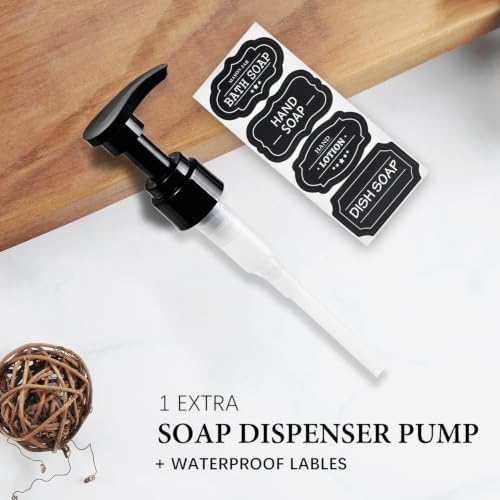 Amolliar Plastic Mason Jar Soap Dispenser, 16OZ, 4 Pack