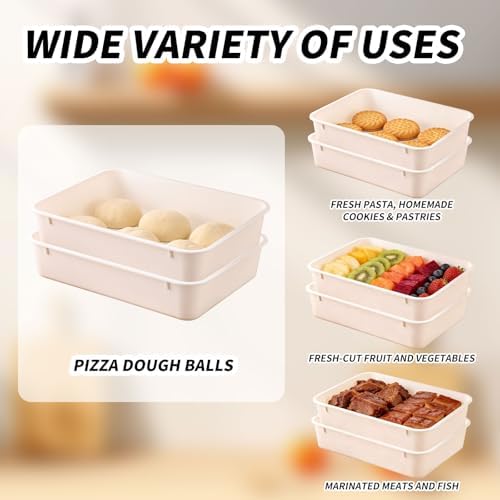 2 Pack Pizza Dough Proofing Box, Pizza Storage Container,Food Storage