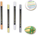 ZJSJSP 4PCS Edible Metallic Markers, Gold and Silver