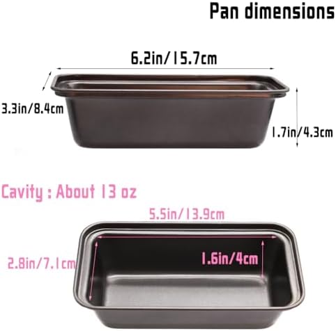 Zddaoole 6 PCS Mini Nonstick Carbon Steel Baking Bread Pan,Mini Loaf