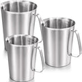 Flutesan 3 Pack Stainless Steel Measuring Cups, 16/32/64 oz Metal