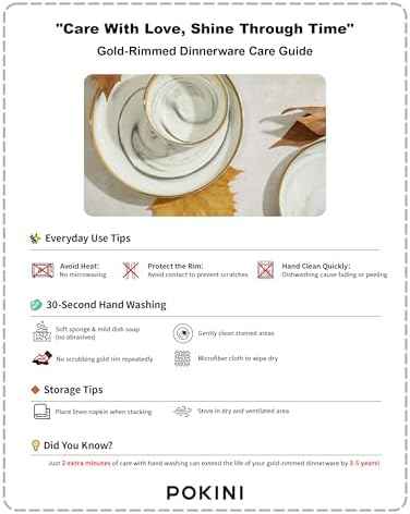 Pokini Marble Gold Rim Dinnerware Sets, Porcelain Plates and Bowls