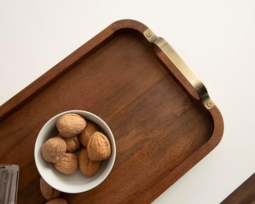 Kate and Laurel Farson Modern Decorative Wood Rectangle Tray with