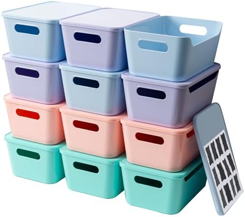 Tiawudi 12-Pack 4.5L Storage Bins with Lids