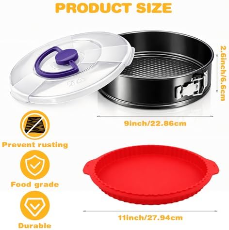 9 Inch Springform Cheesecake Pan with Lid and Protector Leakproof