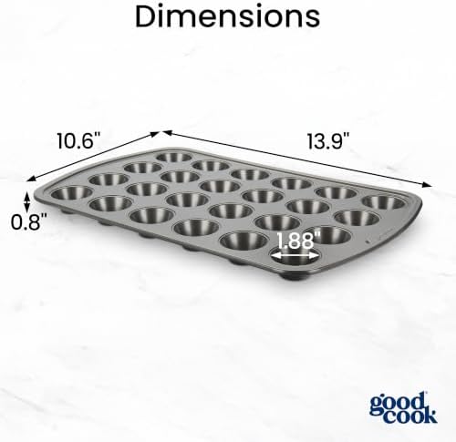 GoodCook Mini Nonstick Steel 24‐Cup Muffin and Cupcake Pan with