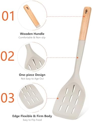 Badiano Silicone Spatula, Non Stick Turner for Cooking, Food Grade
