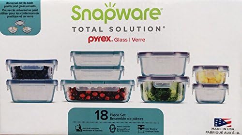 Snapware 18-Piece Pyrex Glass Food Storage Set, Purple & Blue