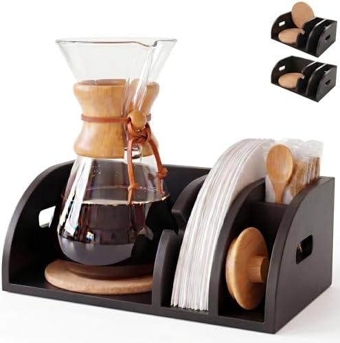 3-in-1 Chemex Caddy with 2 Cork Mats, Coffee Filters/Accessories
