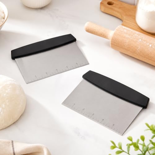 Stainless Steel Bench Scraper Dough Cutter with Measurement Marks
