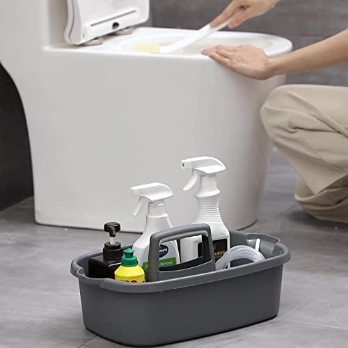 JiatuA Large Cleaning Supplies Caddy, Dark Gray