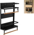Garage Magnetic Rack, Foldable Paper Towel Holder with Shelf