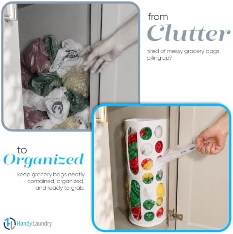 Handy Laundry Grocery Bag Storage Holder, Large Capacity Bag