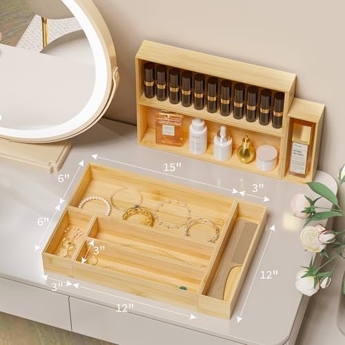 Bamboo Kitchen Drawer Organizer, Deep 2-Pack, 17" x 6" x 2.5"