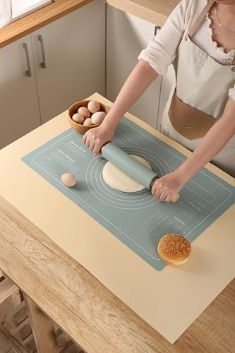Silicone Baking Mat with Rolling Pin, Non-Stick