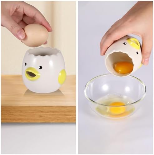 2 Pack Ceramic Egg Separators, Yellow & Pink