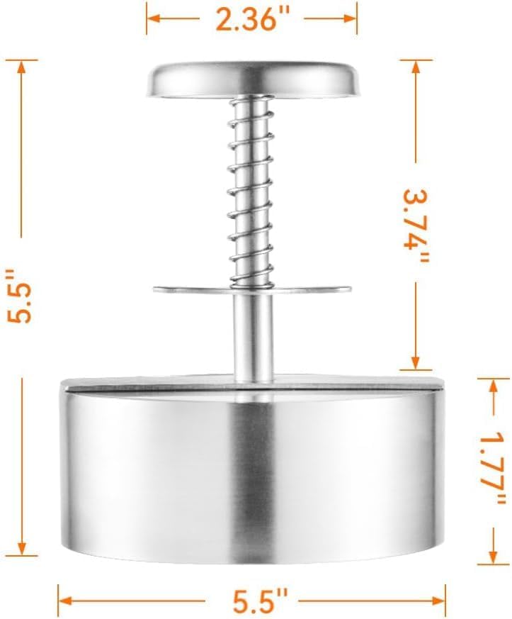 Brigii Burger Press, 5.5" Stainless Steel