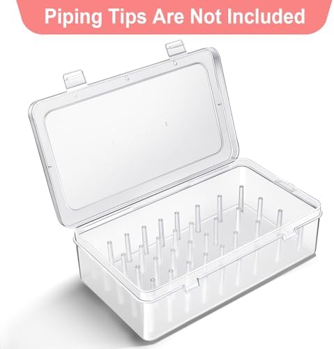 Piping Tips Storage Box with Fixed Pins, 42 Pegs