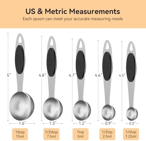 18/8(304) Stainless Steel Magnetic Measuring Spoon Set for Baking &