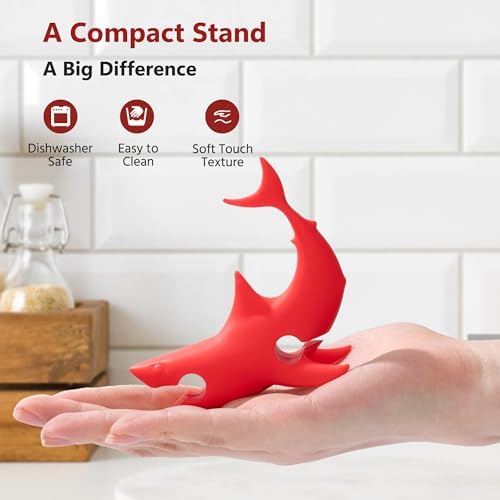 Li&Zhao 3 PCS Funny Silicone Spoon Rest - Shark Spoon Rest for Stove