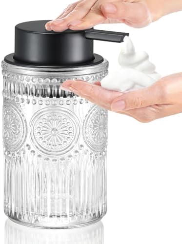 Clear Glass Foaming Hand Soap Dispenser