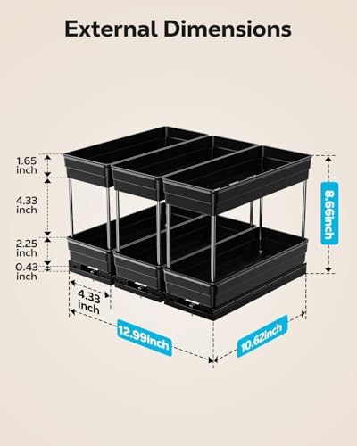 Nieifi 2 Tier Vertical Spice Rack Pull Out for Cabinet-4-1/3 inch Wide