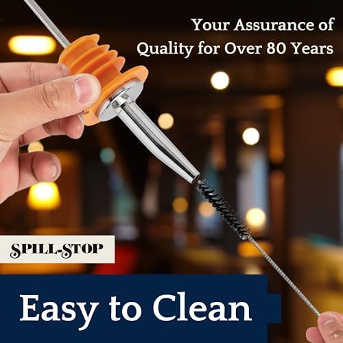 Spill-Stop 285-60 Metal Liquor Bottle Pourer, 1.75 L Wide Neck