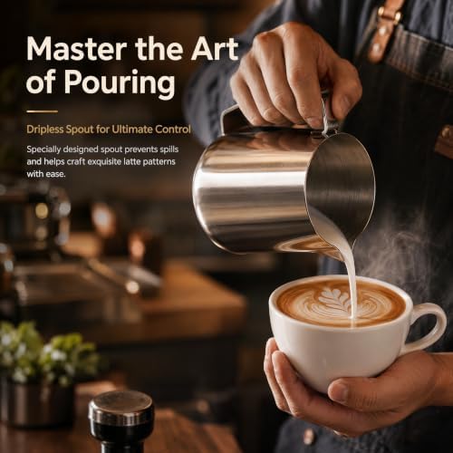 2 Pack Milk Frothing Pitcher 32oz Milk Steamer Cup Espresso Steaming