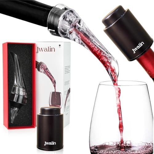Wine Aerator Pourer & Vacuum Pump Stopper Gift Set – Enhance Flavor