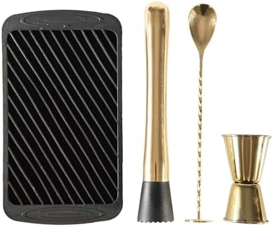 JNWINOG 3-Pcs Gold Muddler & Mixing Tools Set, 10" Muddler, 12"